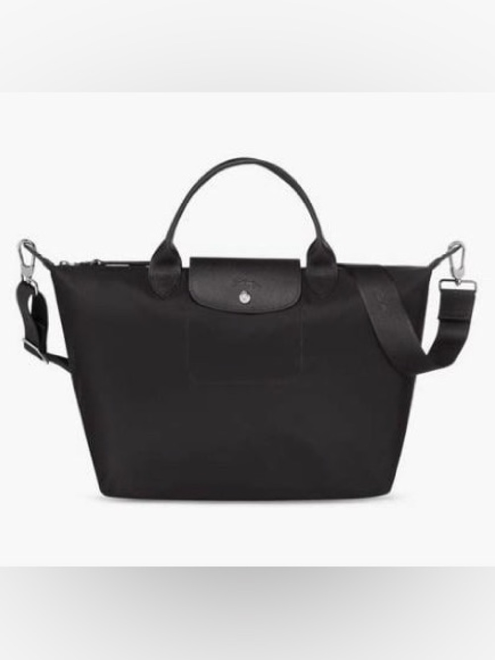 Longchamp Black Le Pliage Large Tote with Strap - Picture 2 of 8